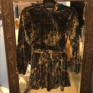 Choker Neck Velvet Romper